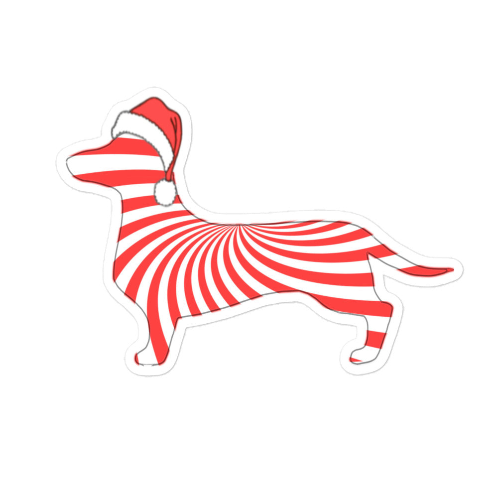 Candy Cane Weenie Sticker